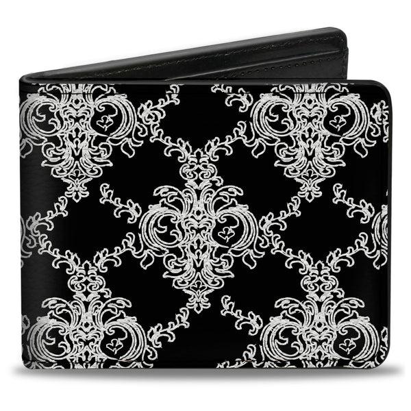 Buckle-Down Bi-Fold Wallet - Boudoir Wallpaper Black White