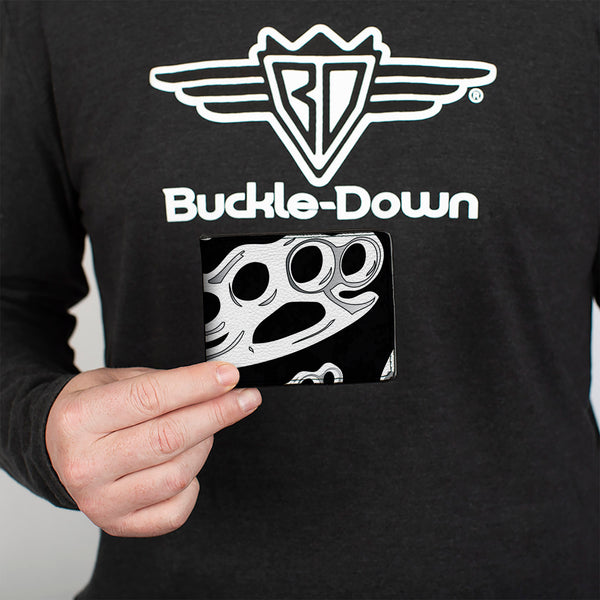Buckle-Down Bi-Fold Wallet - Brass Knuckles Black White