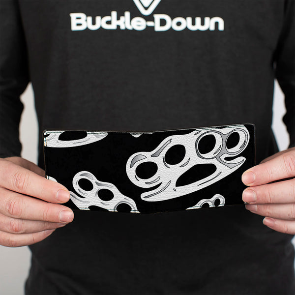 Buckle-Down Bi-Fold Wallet - Brass Knuckles Black White