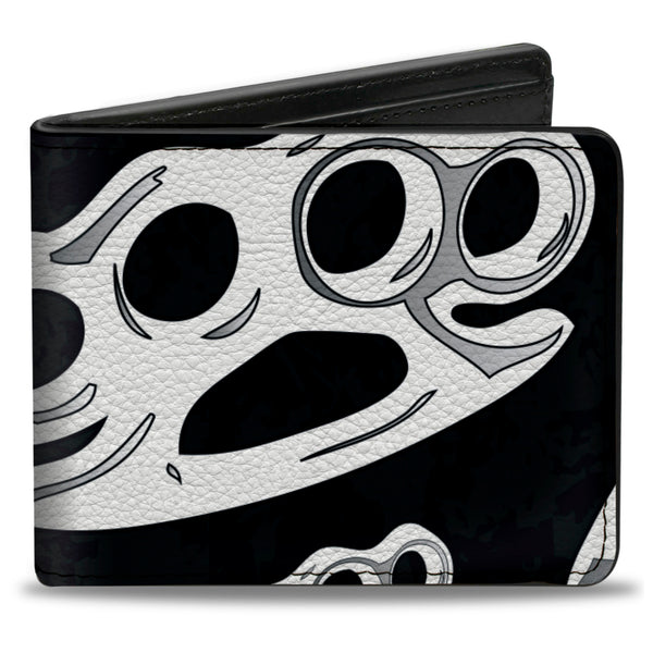 Buckle-Down Bi-Fold Wallet - Brass Knuckles Black White