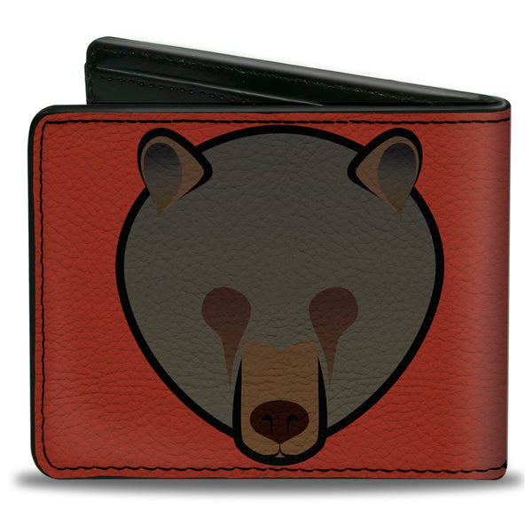Buckle-Down Bi-Fold Wallet - Brown Bear Repeat Orange