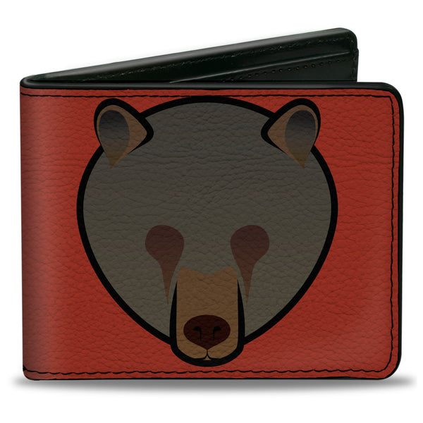 Buckle-Down Bi-Fold Wallet - Brown Bear Repeat Orange