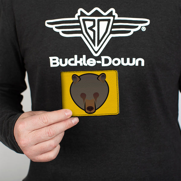 Buckle-Down Bi-Fold Wallet - Brown Bear Repeat Yellow
