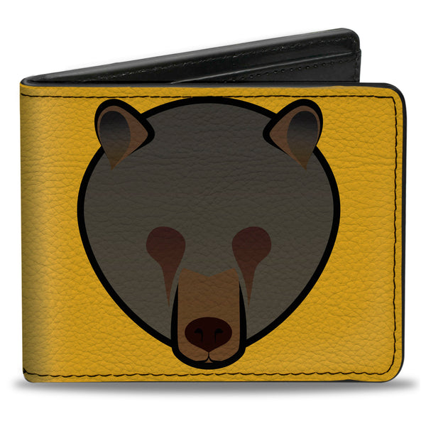 Buckle-Down Bi-Fold Wallet - Brown Bear Repeat Yellow