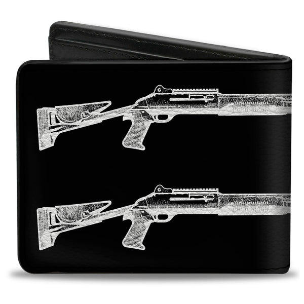 Buckle-Down Bi-Fold Wallet - Bubble Shotgun Black White Blue