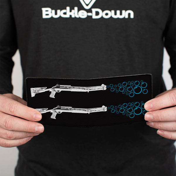 Buckle-Down Bi-Fold Wallet - Bubble Shotgun Black White Blue
