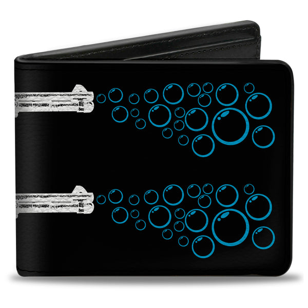 Buckle-Down Bi-Fold Wallet - Bubble Shotgun Black White Blue