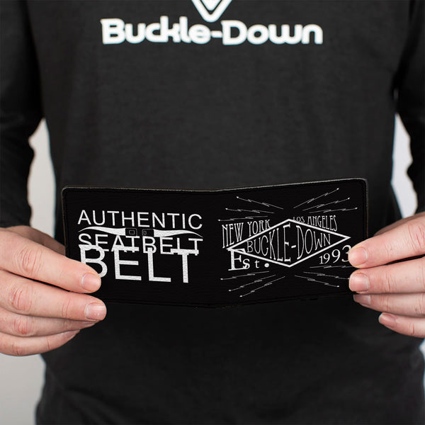 Buckle-Down Bi-Fold Wallet - Buckle-Down AUTHENTIC SEATBELT BELT NY-LA Black White