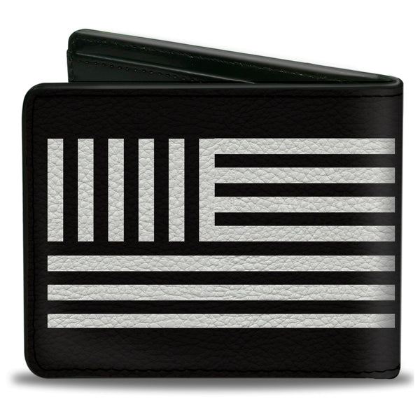 Buckle-Down Bi-Fold Wallet - Buckle-Down BD Logo American Stripe Flag White Black