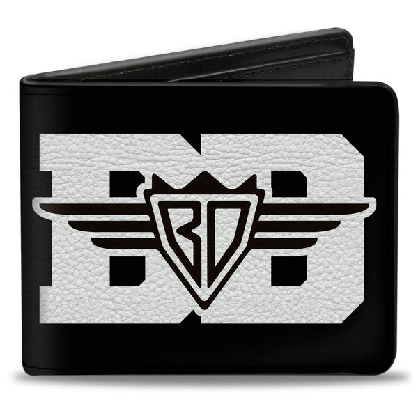Buckle-Down Bi-Fold Wallet - Buckle-Down BD Logo American Stripe Flag White Black