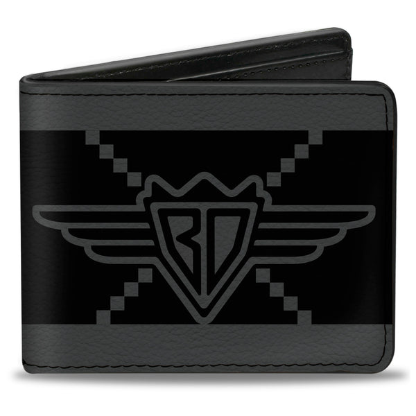 Buckle-Down Bi-Fold Wallet - Buckle-Down BD Monogram2 Black Gray