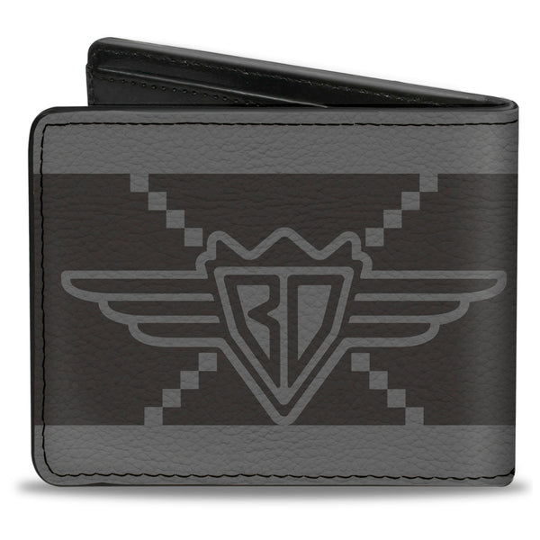 Buckle-Down Bi-Fold Wallet - Buckle-Down BD Monogram2 Grays