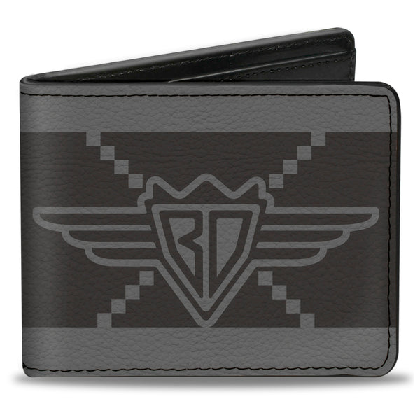 Buckle-Down Bi-Fold Wallet - Buckle-Down BD Monogram2 Grays