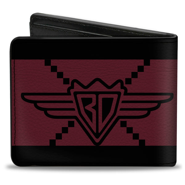 Buckle-Down Bi-Fold Wallet - Buckle-Down BD Monogram2 Red Black