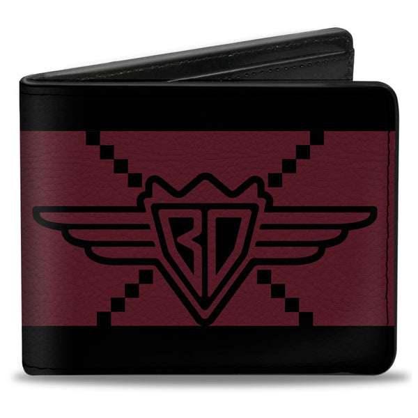 Buckle-Down Bi-Fold Wallet - Buckle-Down BD Monogram2 Red Black