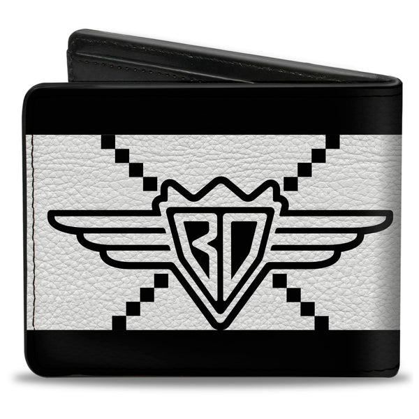 Buckle-Down Bi-Fold Wallet - Buckle-Down BD Monogram2 White Black