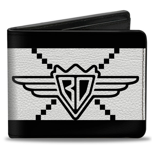 Buckle-Down Bi-Fold Wallet - Buckle-Down BD Monogram2 White Black
