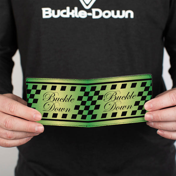 Buckle-Down Bi-Fold Wallet - Buckle-Down Cab Stripe Green Yellow Fade