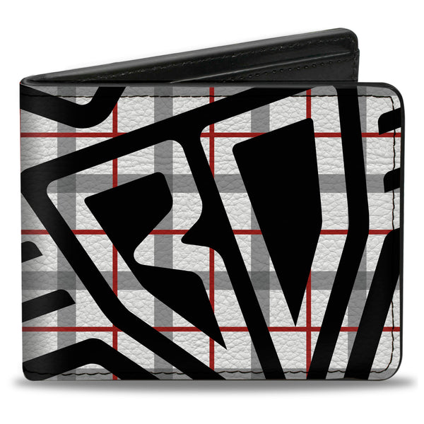 Buckle-Down Bi-Fold Wallet - Buckle-Down Plaid White Gray Red