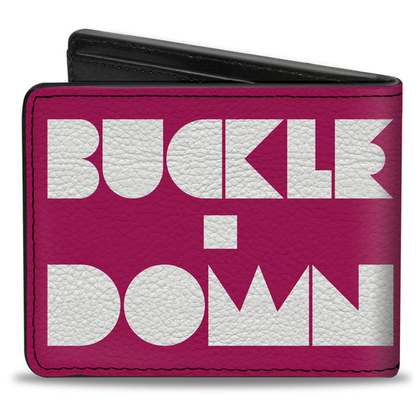Buckle-Down Bi-Fold Wallet - BUCKLE-DOWN Shapes Hot Pink White