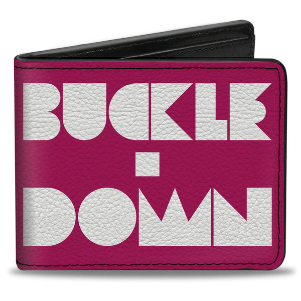 Buckle-Down Bi-Fold Wallet - BUCKLE-DOWN Shapes Hot Pink White