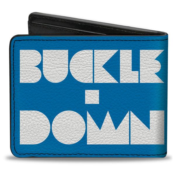 Buckle-Down Bi-Fold Wallet - BUCKLE-DOWN Shapes Turquoise White