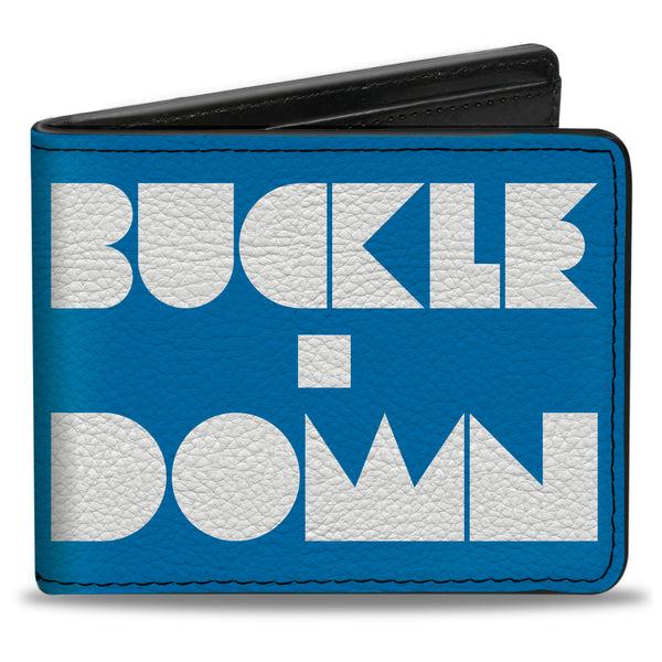 Buckle-Down Bi-Fold Wallet - BUCKLE-DOWN Shapes Turquoise White