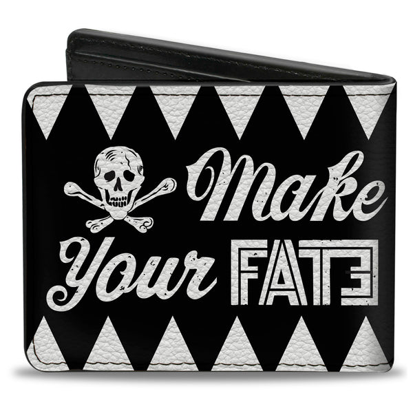 Buckle-Down Bi-Fold Wallet - Buckle-Down Skull MAKE YOUR FATE Black White