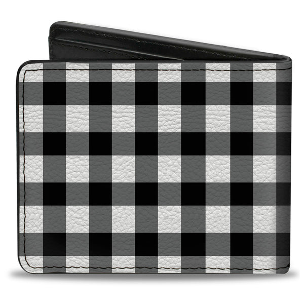 Buckle-Down Bi-Fold Wallet - Buffalo Plaid Black White