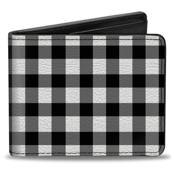 Buckle-Down Bi-Fold Wallet - Buffalo Plaid Black White