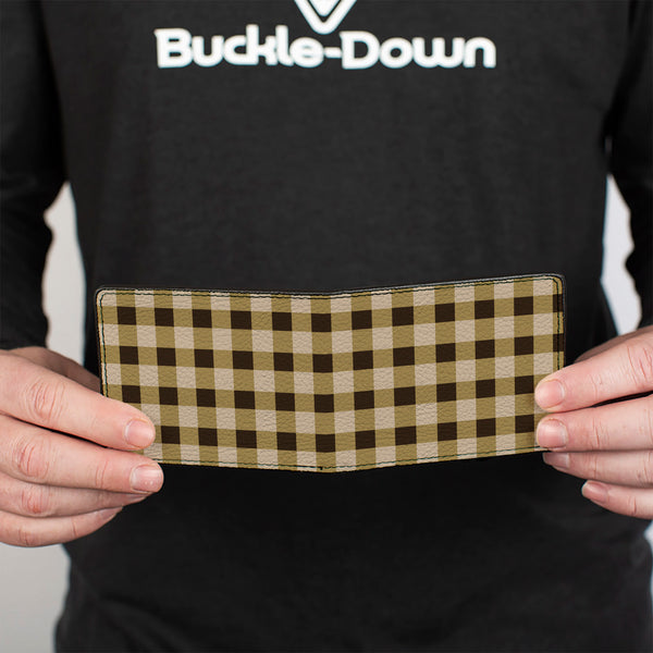 Buckle-Down Bi-Fold Wallet - Buffalo Plaid Tans Brown