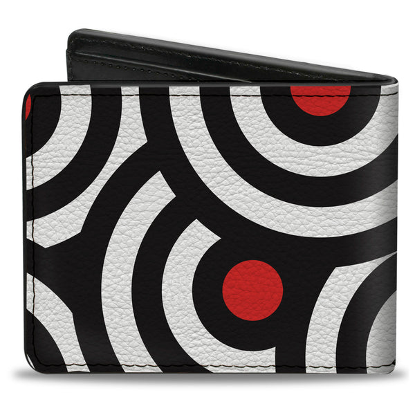 Buckle-Down Bi-Fold Wallet - Bullseye Stacked Black White Red