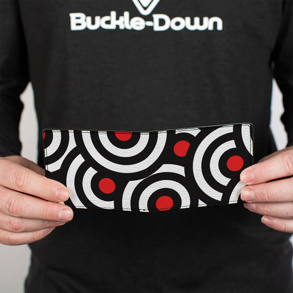 Buckle-Down Bi-Fold Wallet - Bullseye Stacked Black White Red