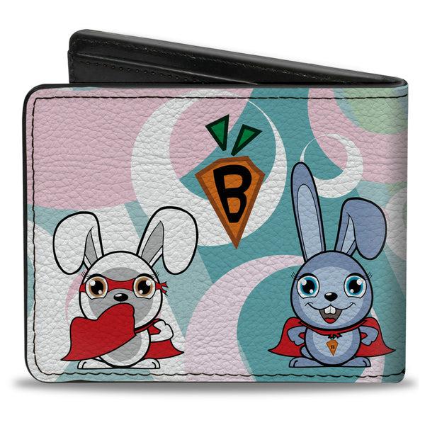 Buckle-Down Bi-Fold Wallet - Bunny Superhero Multi Pastel