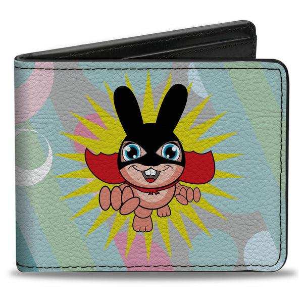 Buckle-Down Bi-Fold Wallet - Bunny Superhero Multi Pastel
