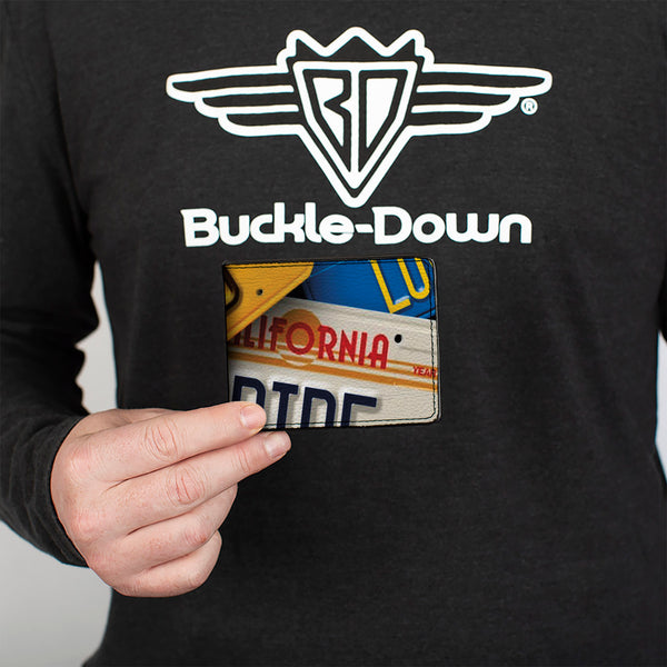 Buckle-Down Bi-Fold Wallet - Cali License Plates Stacked