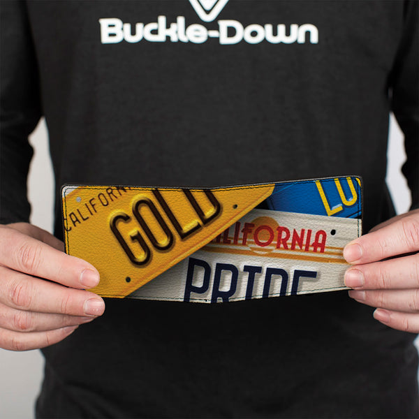 Buckle-Down Bi-Fold Wallet - Cali License Plates Stacked