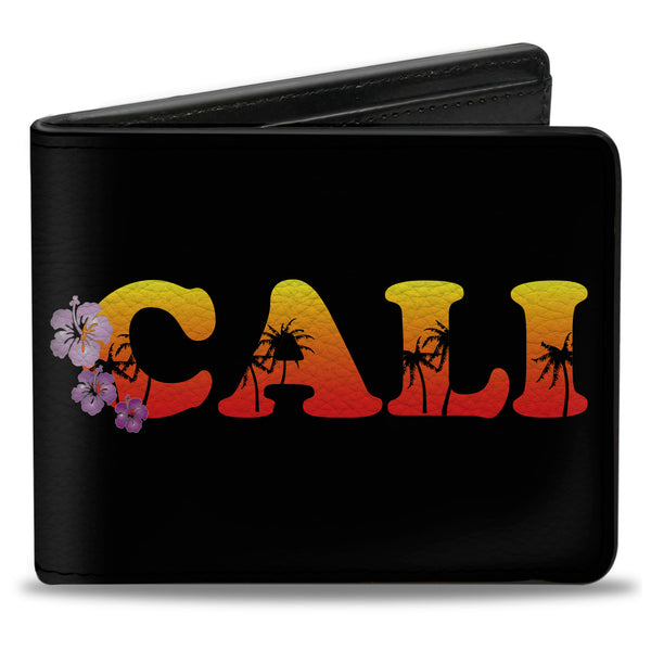 Buckle-Down Bi-Fold Wallet - CALI Tropical Black Multi Color