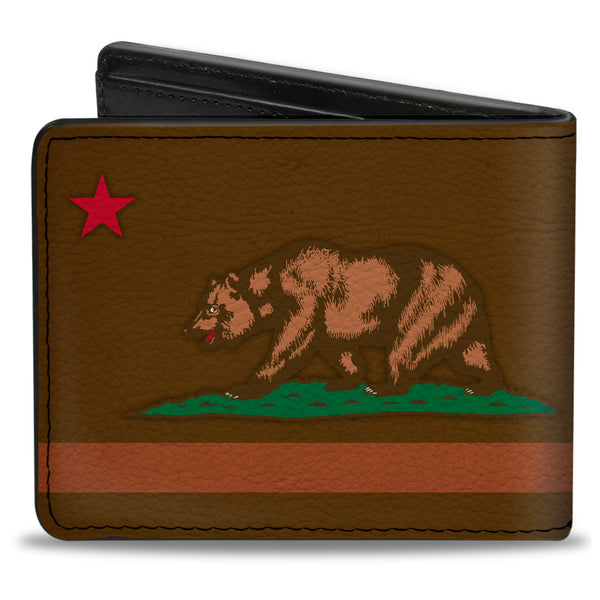 Buckle-Down Bi-Fold Wallet - California Flag Weathered Browns