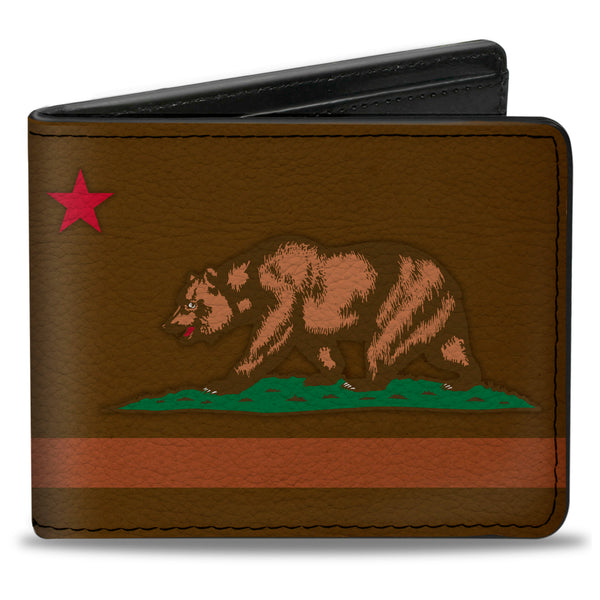 Buckle-Down Bi-Fold Wallet - California Flag Weathered Browns