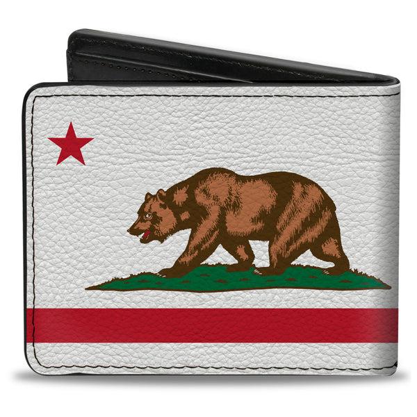 Buckle-Down Bi-Fold Wallet - California Flag White W Stripe