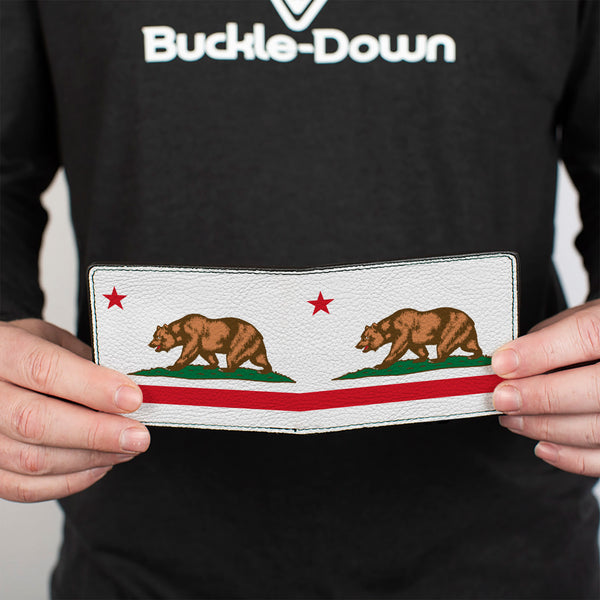 Buckle-Down Bi-Fold Wallet - California Flag White W Stripe