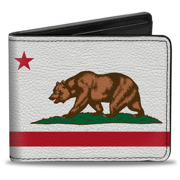 Buckle-Down Bi-Fold Wallet - California Flag White w Stripe