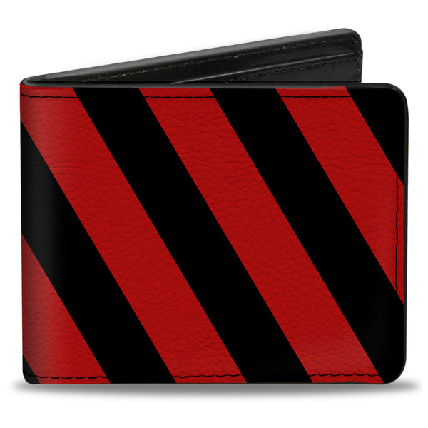 Buckle-Down Bi-Fold Wallet - Candy Cane2 Stripe White Red