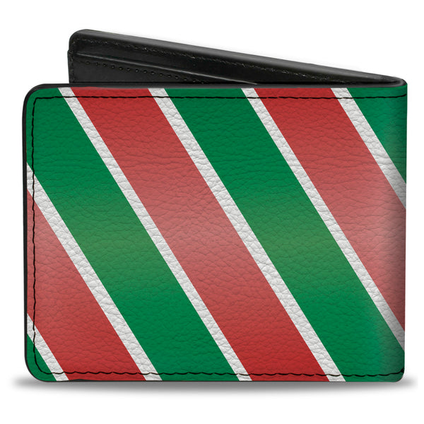 Buckle-Down Bi-Fold Wallet - Candy Cane4 White Red Green