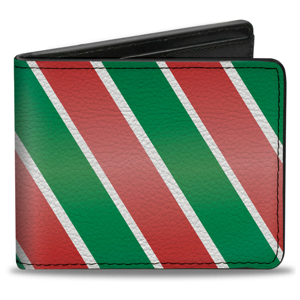 Buckle-Down Bi-Fold Wallet - Candy Cane4 White Red Green