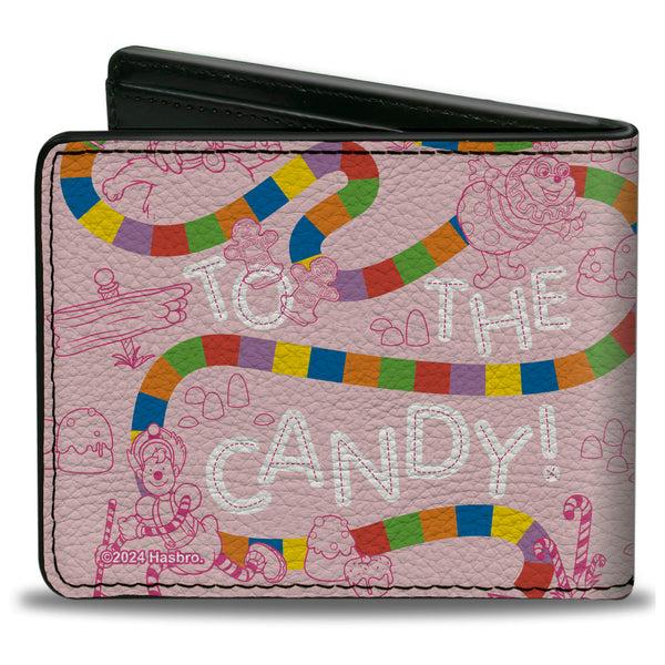 Buckle-Down Bi-Fold Wallet - Candy Land Game Path And Characters TAKE ME TO THE CANDY Pinks