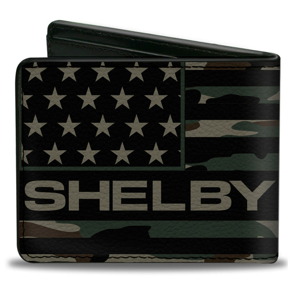 Buckle-Down Bi-Fold Wallet - Carroll Shelby SHELBY Americana Camo Olive/Black