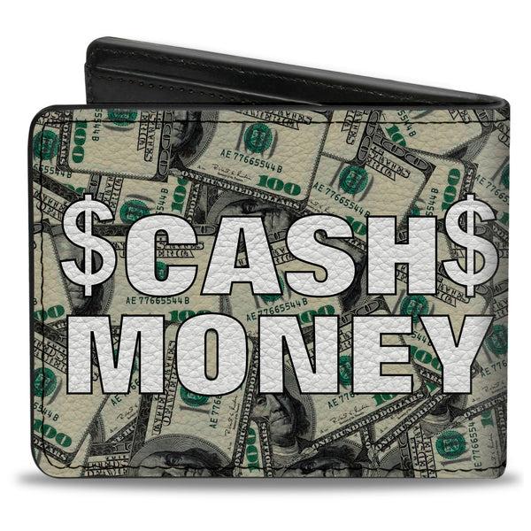 Buckle-Down Bi-Fold Wallet - CASH MONEY $ Dollars White