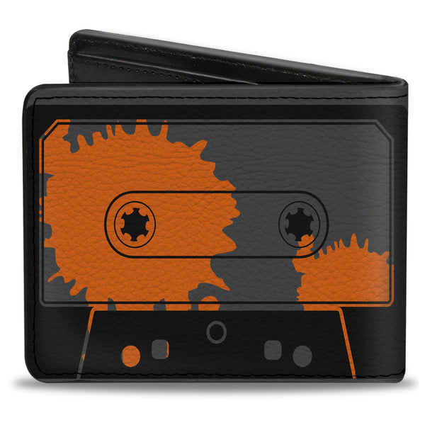 Buckle-Down Bi-Fold Wallet - Cassette Splatter Gray Orange